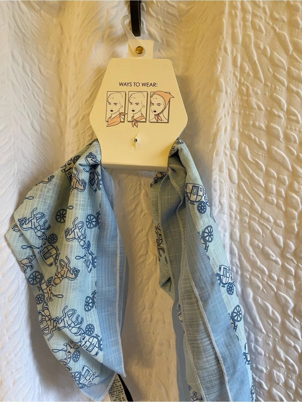 Sincerely Jules Blue Carriage Print Square Scarf - NWT**